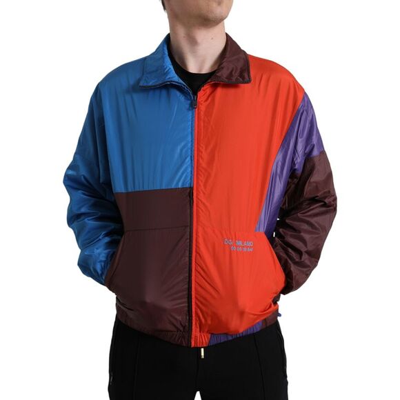 Dolce & Gabbana Multicolor Color Windbreaker Men's Jacket
